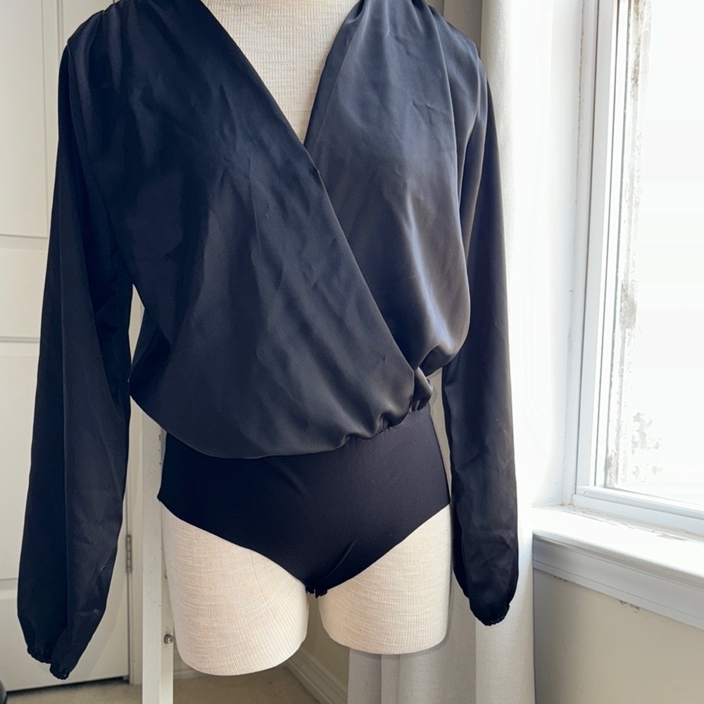 Elegant Black Women's Wrap Top
